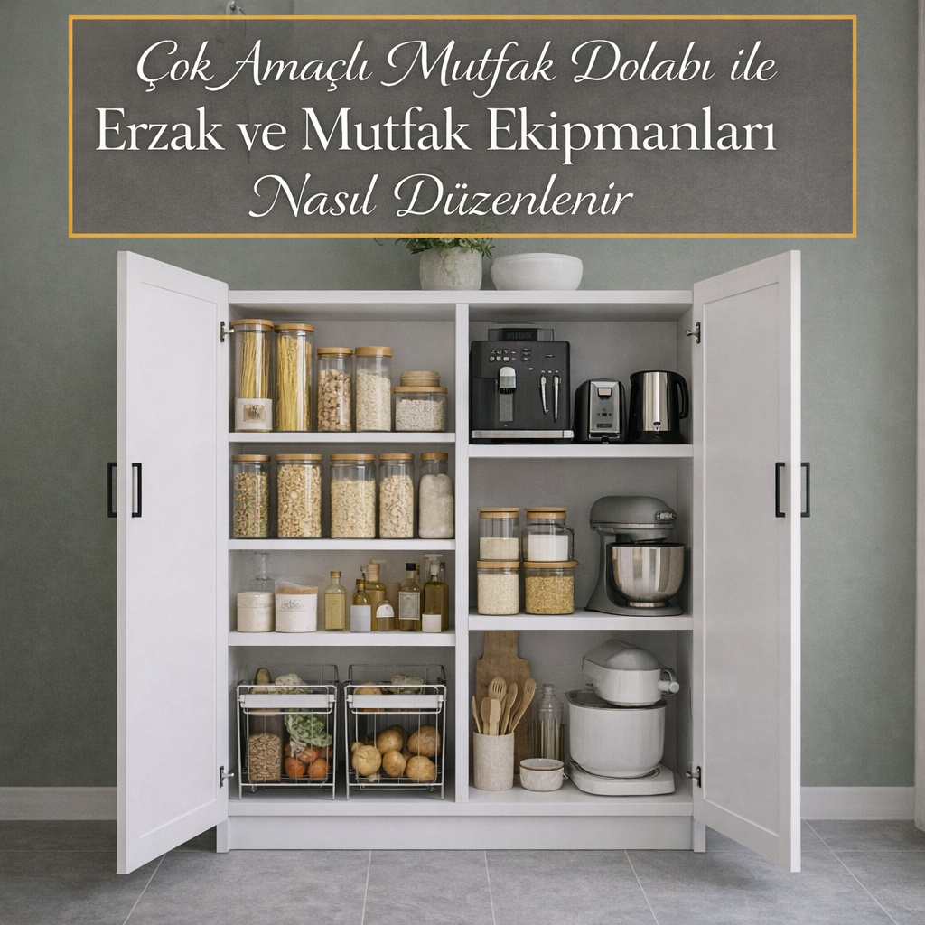 Çok Amaçlı Mutfak Dolabı ile Erzak ve Mutfak Ekipmanları Nasıl Düzenlenir