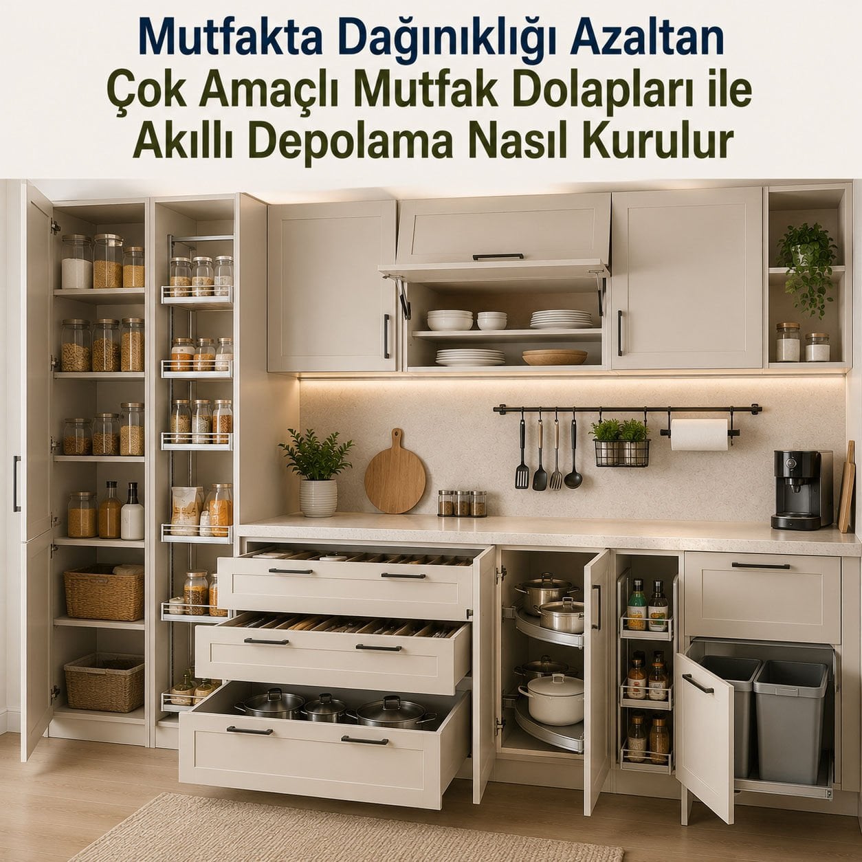 Mutfakta Dağınıklığı Azaltan Çok Amaçlı Mutfak Dolapları ile Akıllı Depolama Nasıl Kurulur
