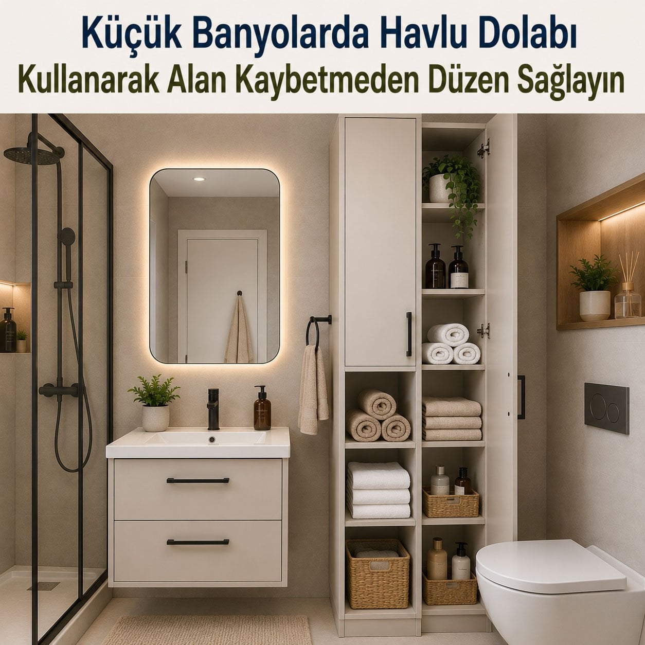 Küçük Banyolarda Havlu Dolabı Kullanarak Alan Kaybetmeden Düzen Sağlayın
