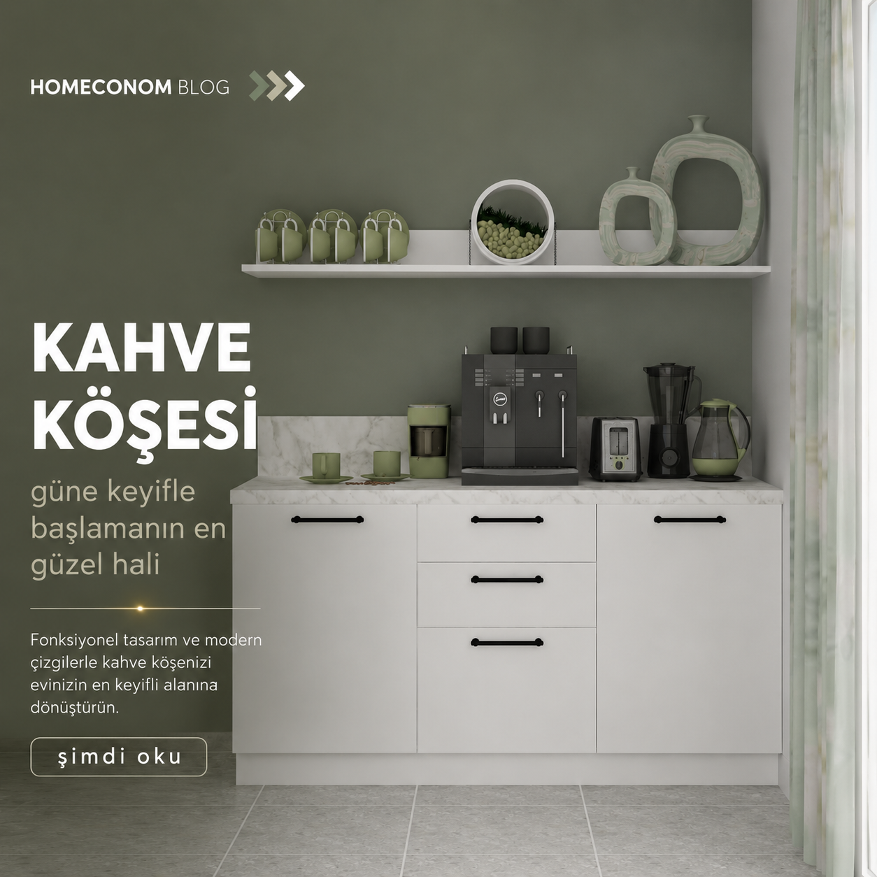 Evde Kafe Havası Oluşturmak İçin Kahve Barı ve Kahve İstasyonu Düzeni