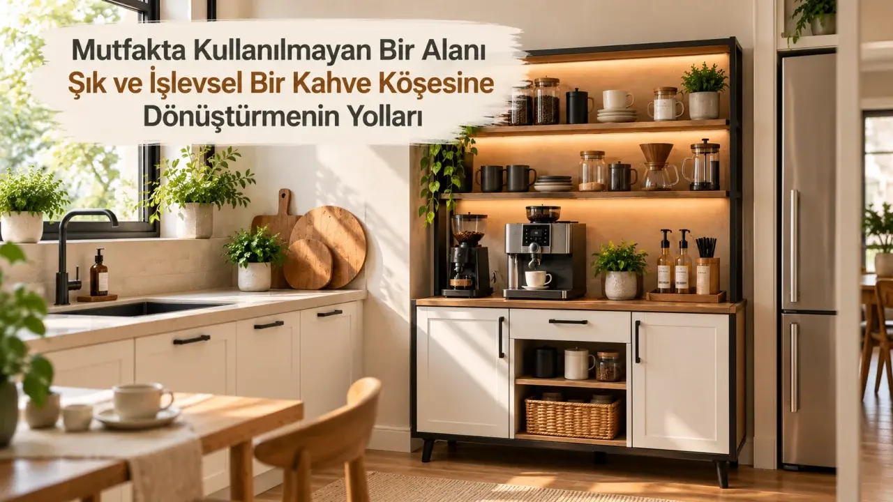 Mutfakta Kullanılmayan Bir Alanı Şık ve İşlevsel Bir Kahve Köşesine Dönüştürmenin Yolları