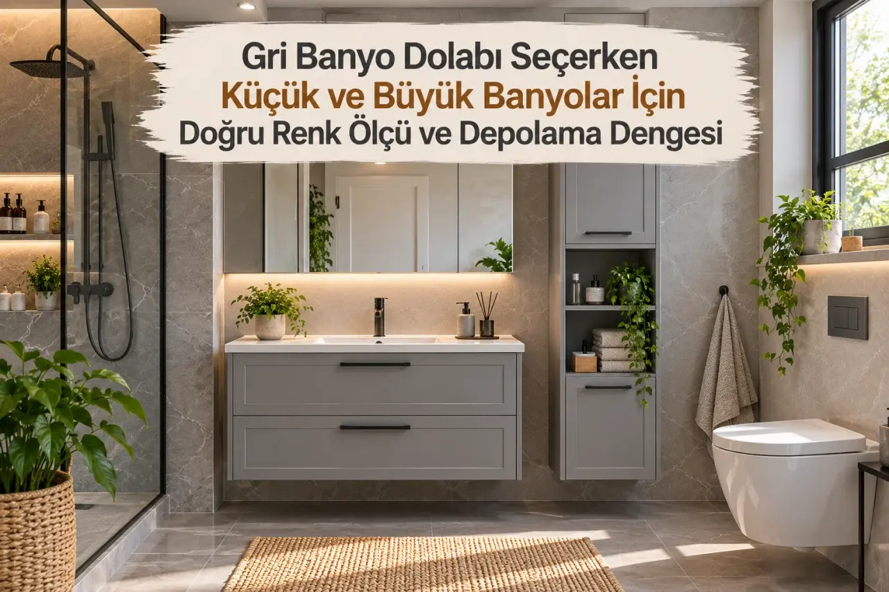 Gri Banyo Dolabı Seçerken Küçük ve Büyük Banyolar İçin Doğru Renk Ölçü ve Depolama Dengesi