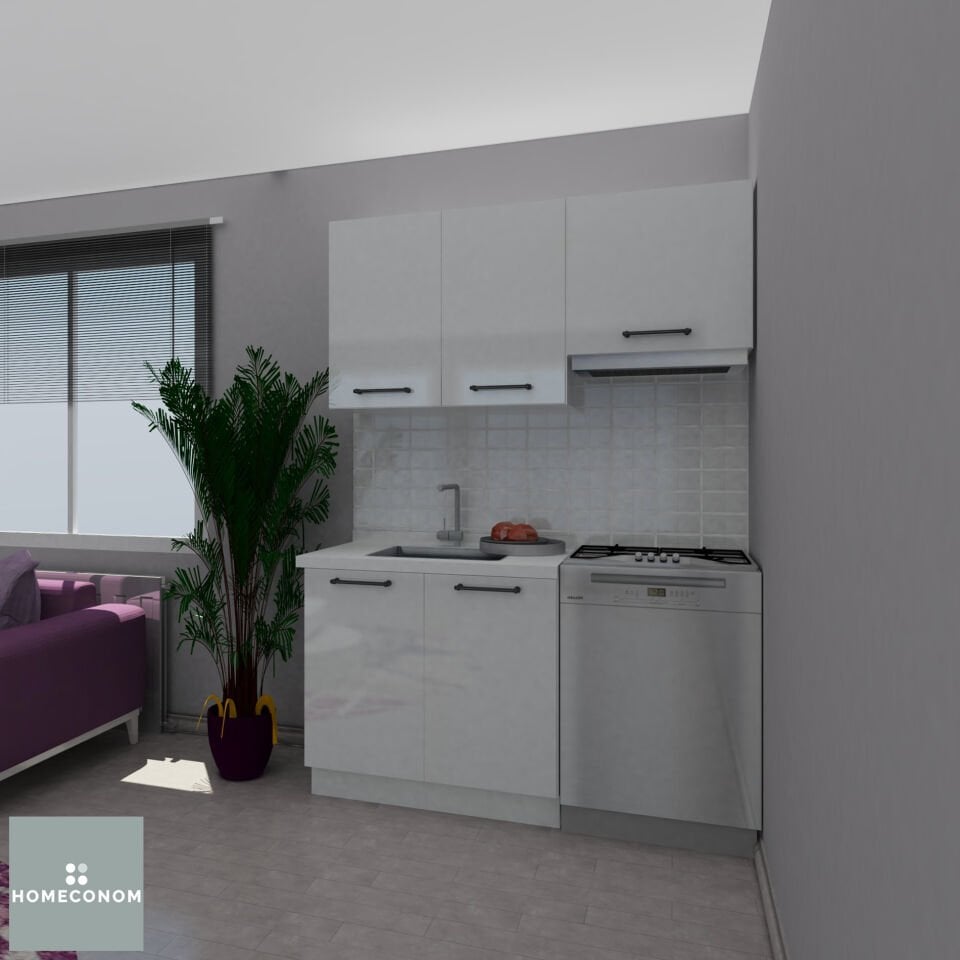 TIANA 150 Parlak Beyaz Mutfak