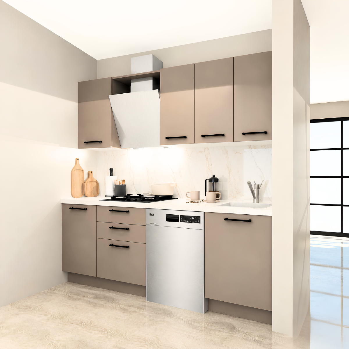 Modus 225 cm Mat Vizon MDF Lam Mutfak Dolabı