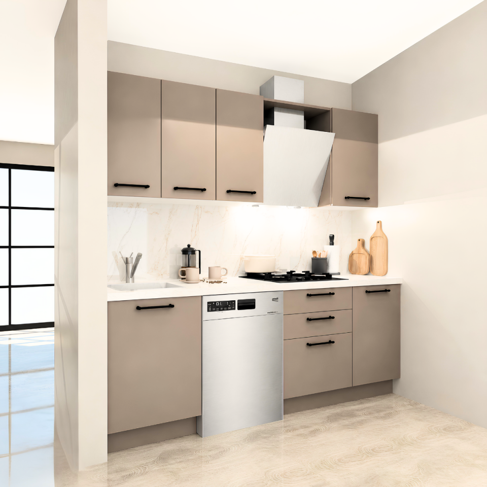 Ellora 225 cm Mat Vizon MDF Lam Mutfak Dolabı