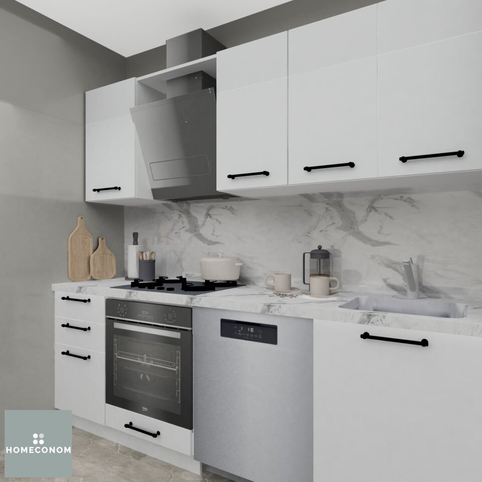 ANGKOR BAKER 225 Parlak Beyaz Mutfak