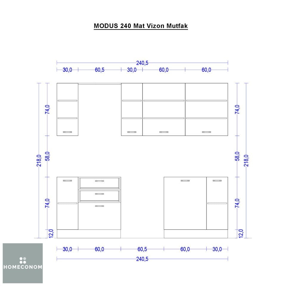 MODUS 240 MDFlam Mat Vizon Mutfak