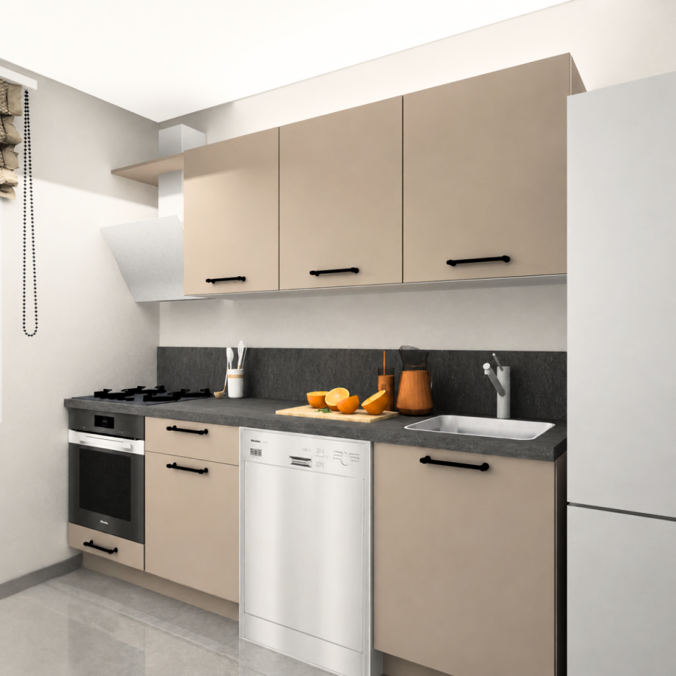 Modus Baker 240 cm Mat Vizon MDF Lam Mutfak Dolabı