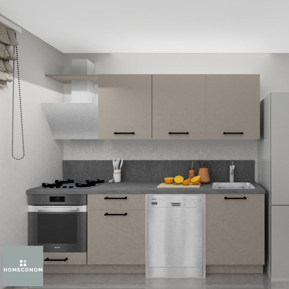 Modus Baker 240 cm Mat Vizon MDF Lam Mutfak Dolabı