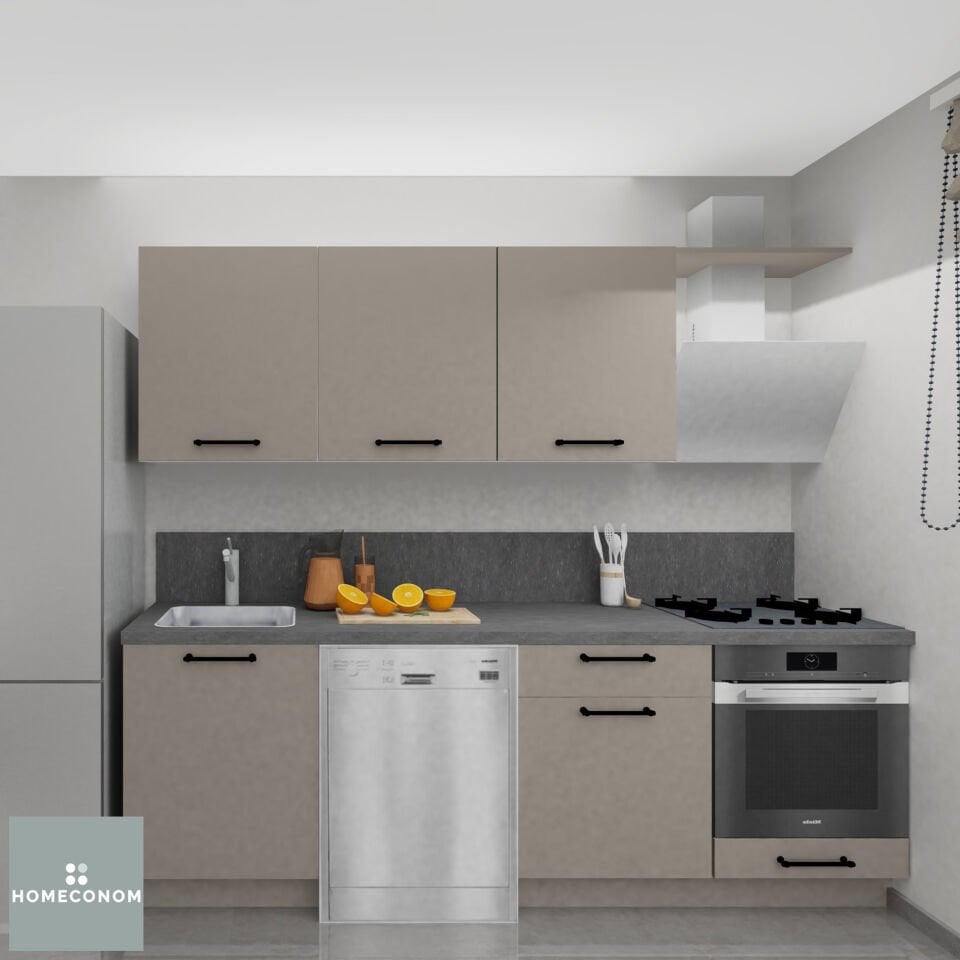 Ellora Baker 240 cm Mat Vizon MDF Lam Mutfak Dolabı