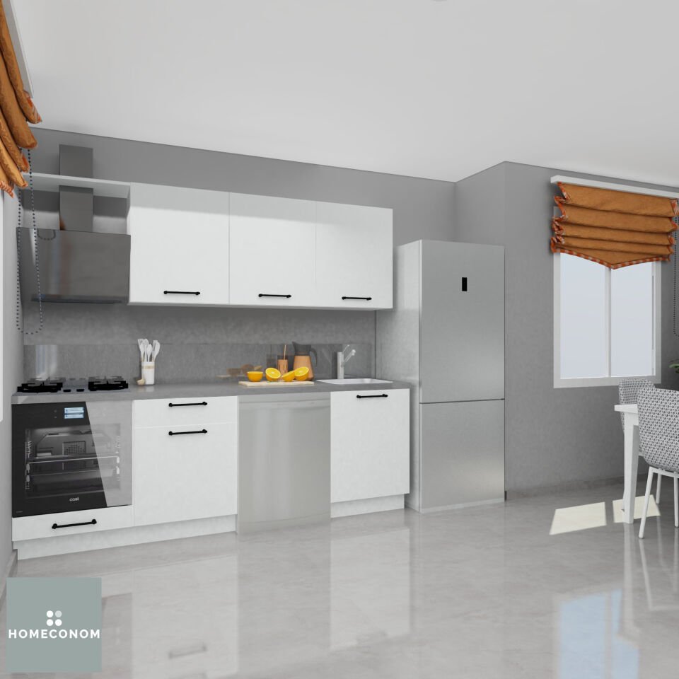 ANGKOR BAKER 240 Parlak Beyaz Mutfak