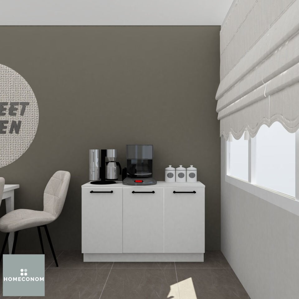 Armonia Minia 120 cm Parlak Beyaz MDF Lam Kahve Köşesi Dolabı