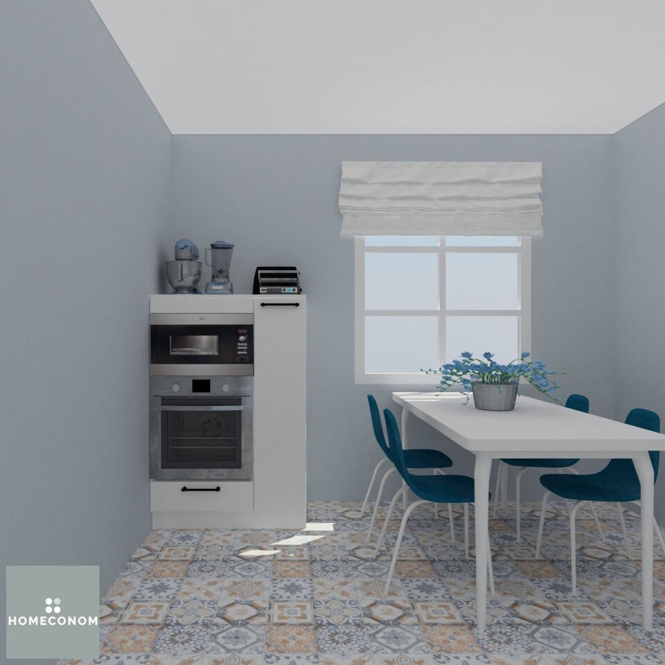 MAYA COMPACT 90 Parlak Beyaz Fırın ve Mikrodalga Yarım Boy Dolap