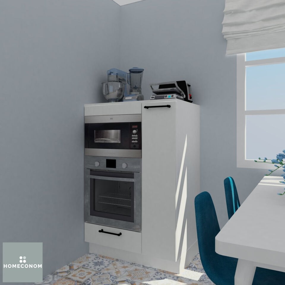 MAYA COMPACT 90 Parlak Beyaz Fırın ve Mikrodalga Yarım Boy Dolap