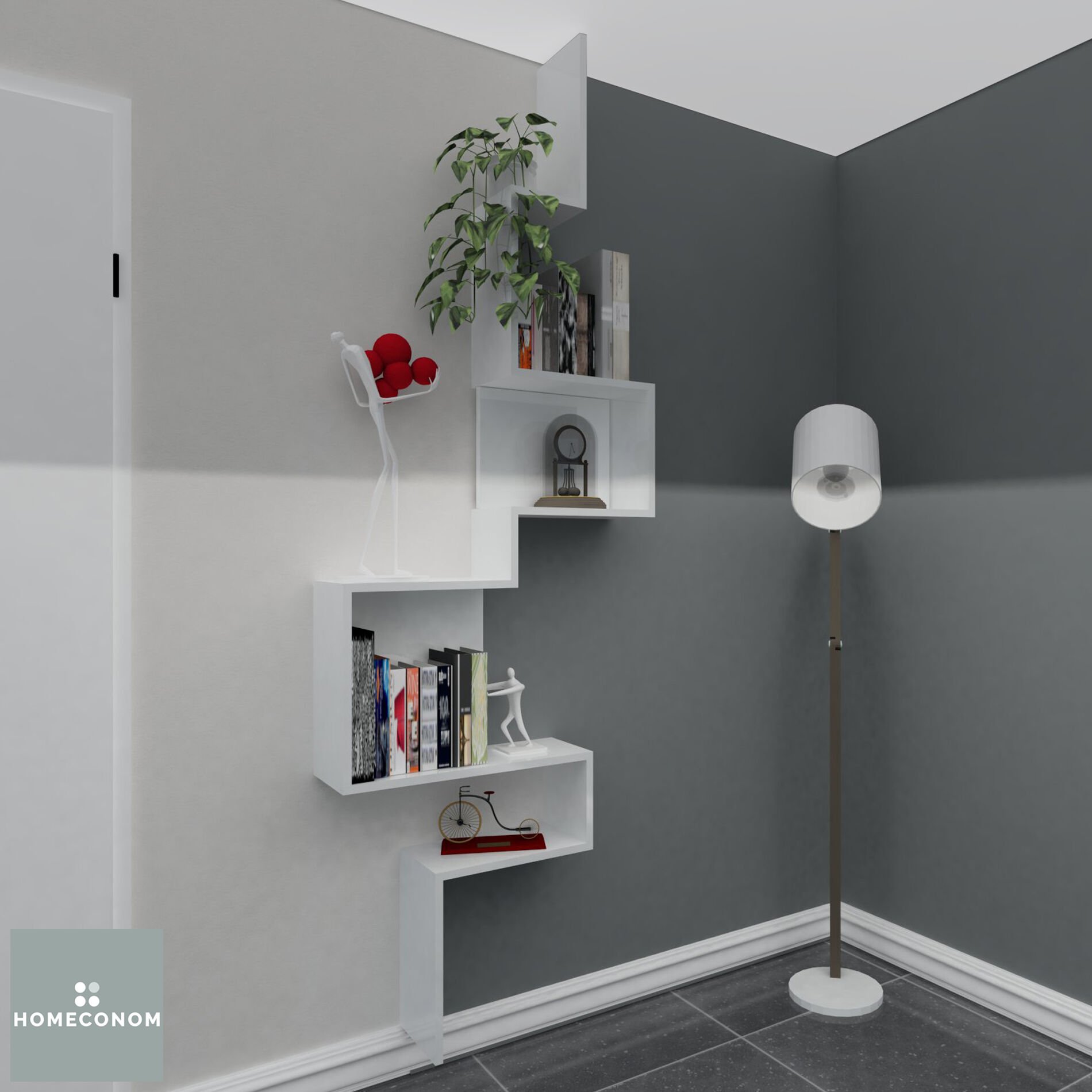 LAGOMOOD VEMAGIC Parlak Beyaz Dekoratif Raf