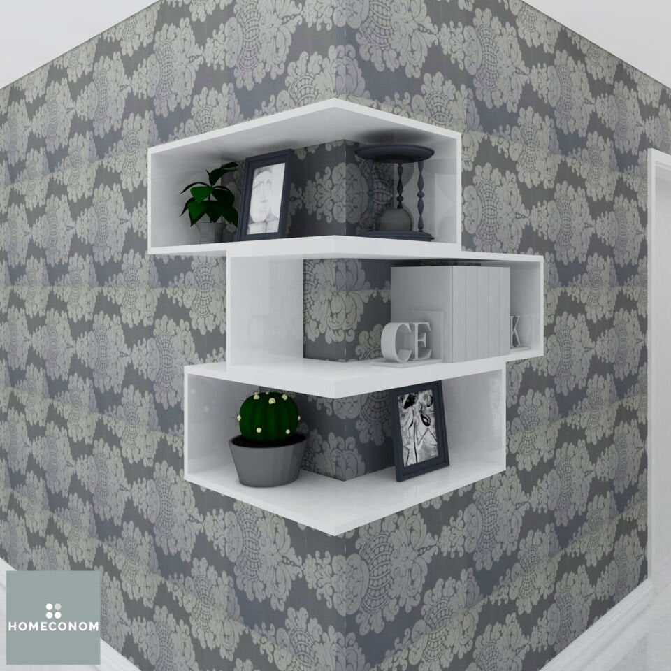 LAGOMOOD COXCAVE Parlak Beyaz Dekoratif Raf