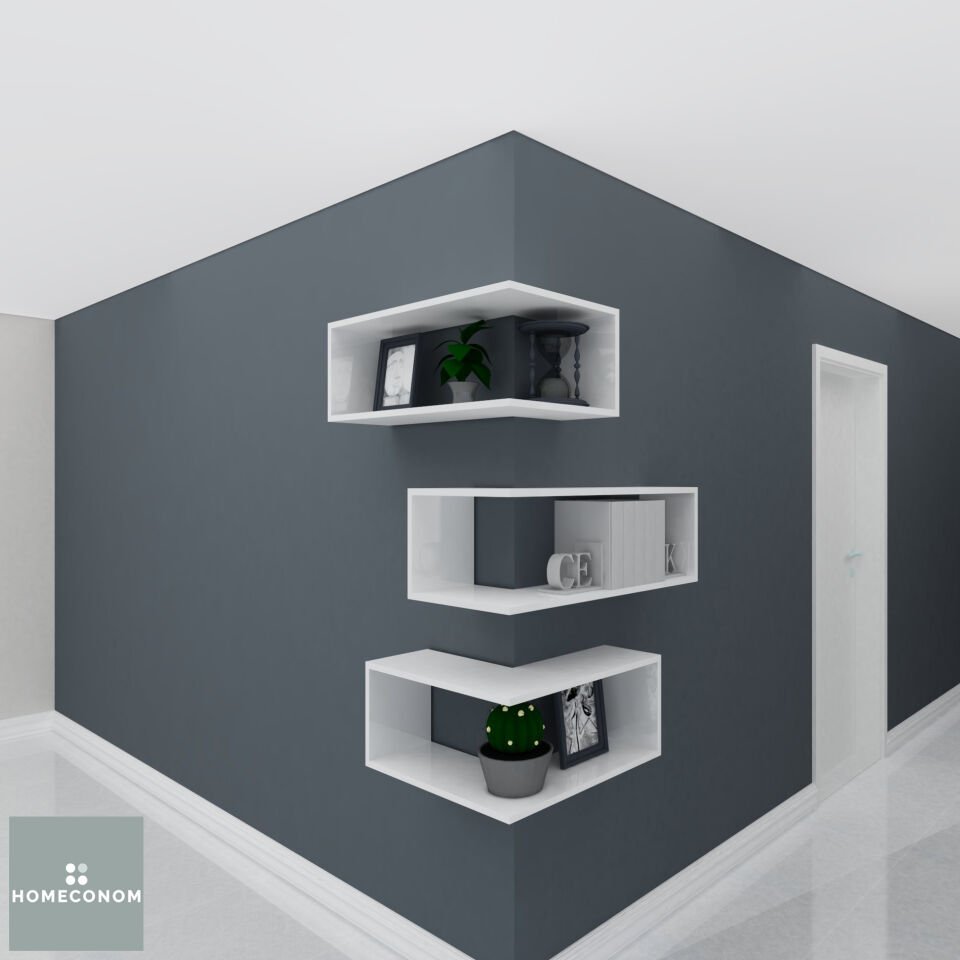 LAGOMOOD COXCAVE Parlak Beyaz Dekoratif Raf