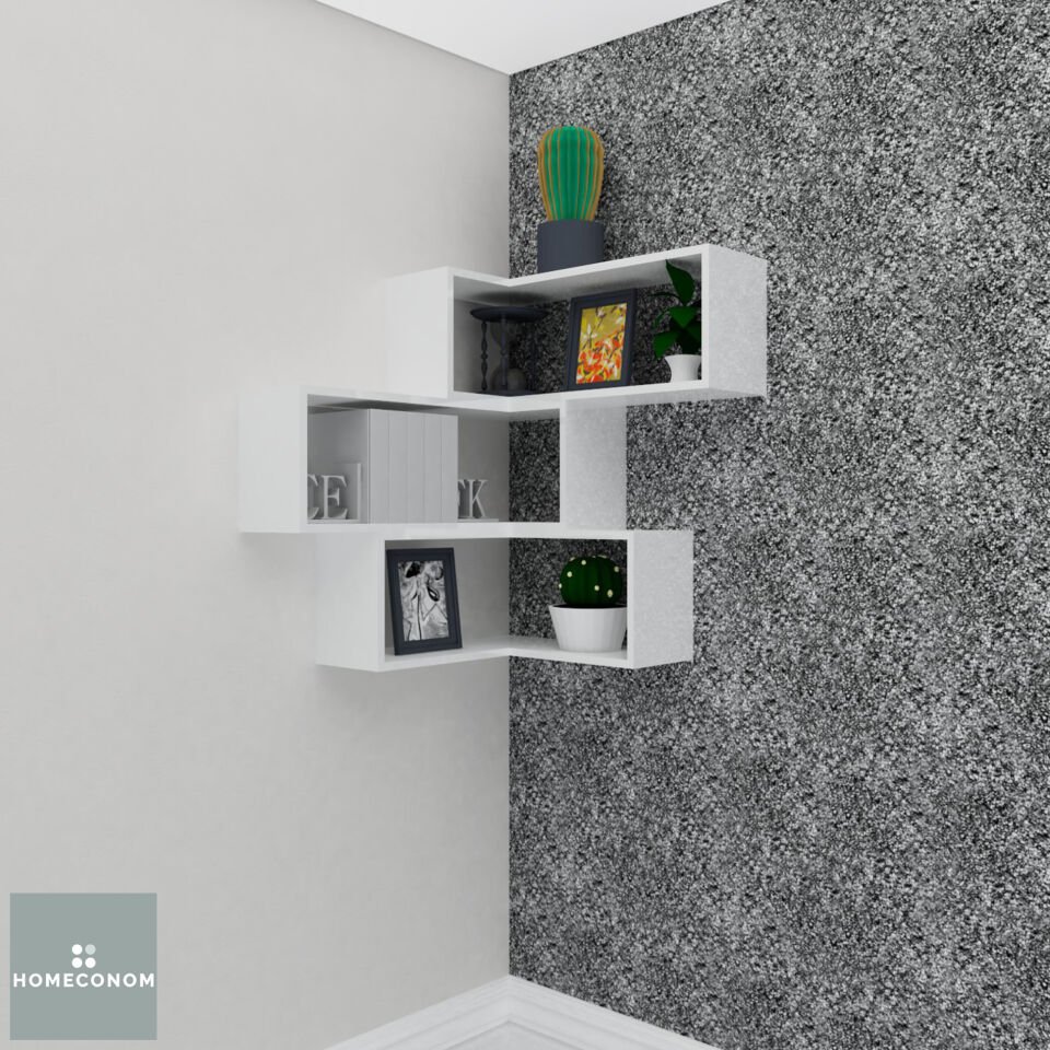 LAGOMOOD CONBOX Parlak Beyaz Dekoratif Raf