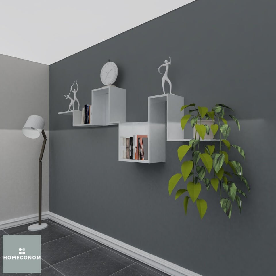 LAGOMOOD HOMAGIC Parlak Beyaz Dekoratif Raf