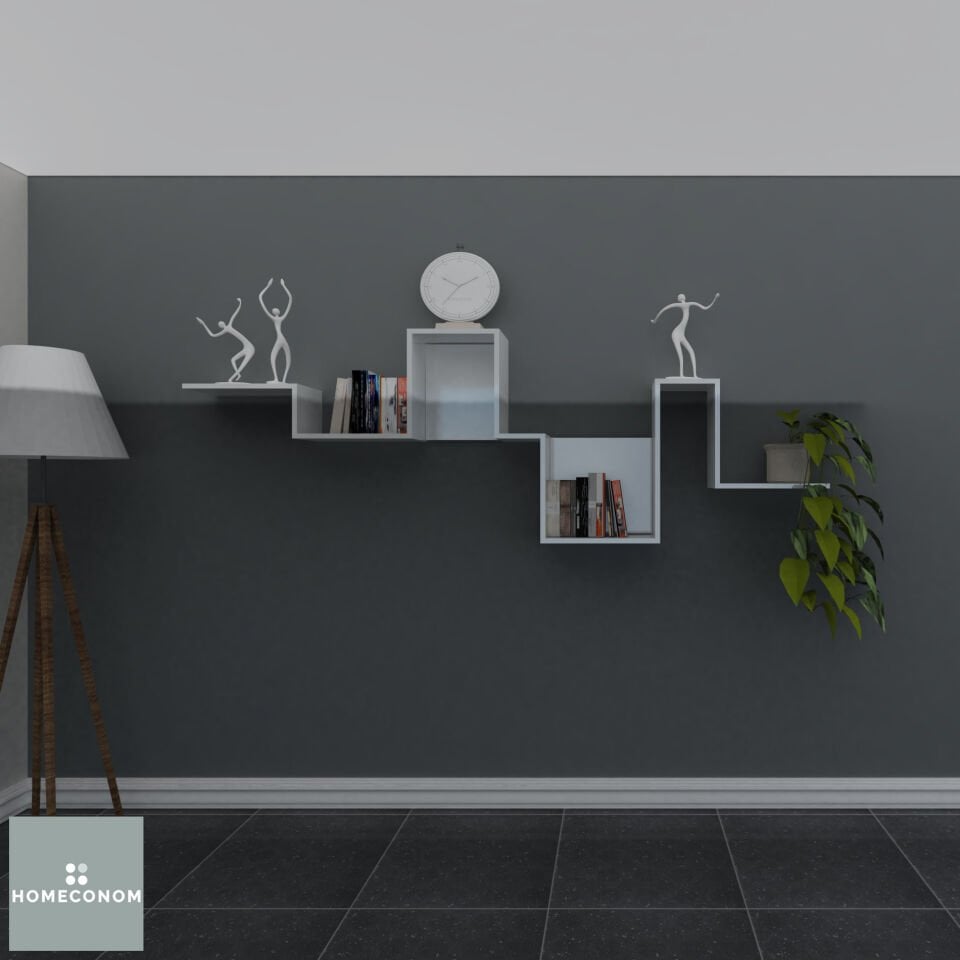 LAGOMOOD HOMAGIC Parlak Beyaz Dekoratif Raf