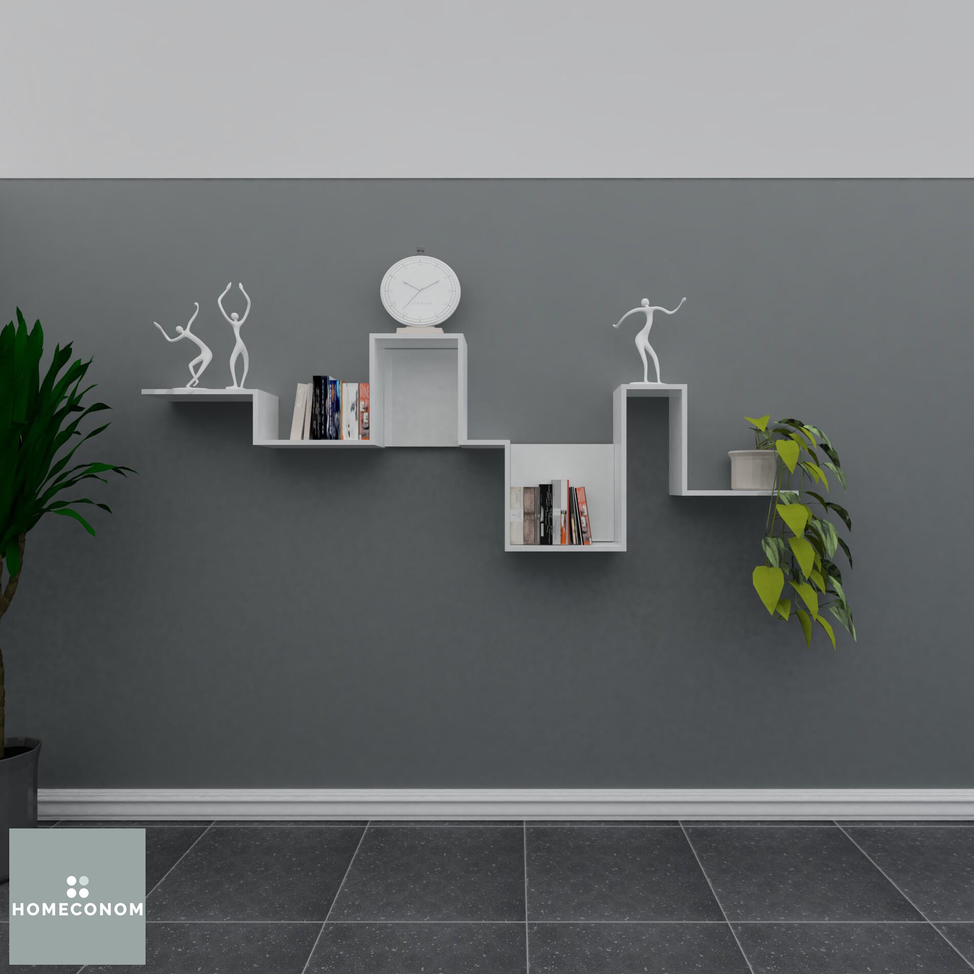 LAGOMOOD HOMAGIC Parlak Beyaz Dekoratif Raf