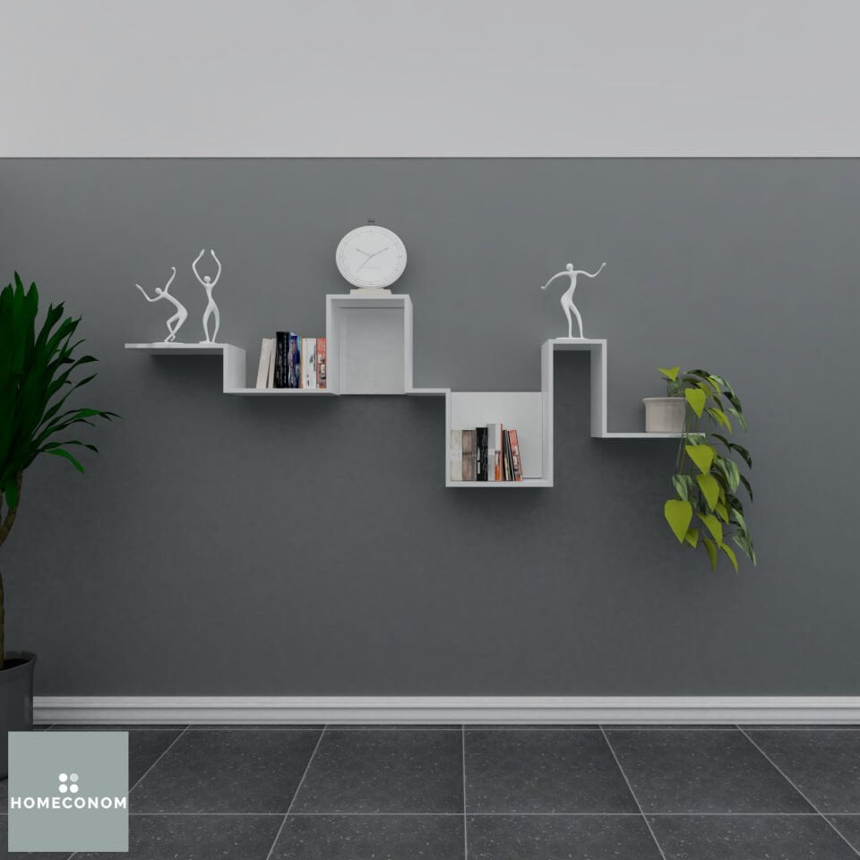 Lagomood Homagic 240 cm Parlak Beyaz MDF Lam Dekoratif Raf