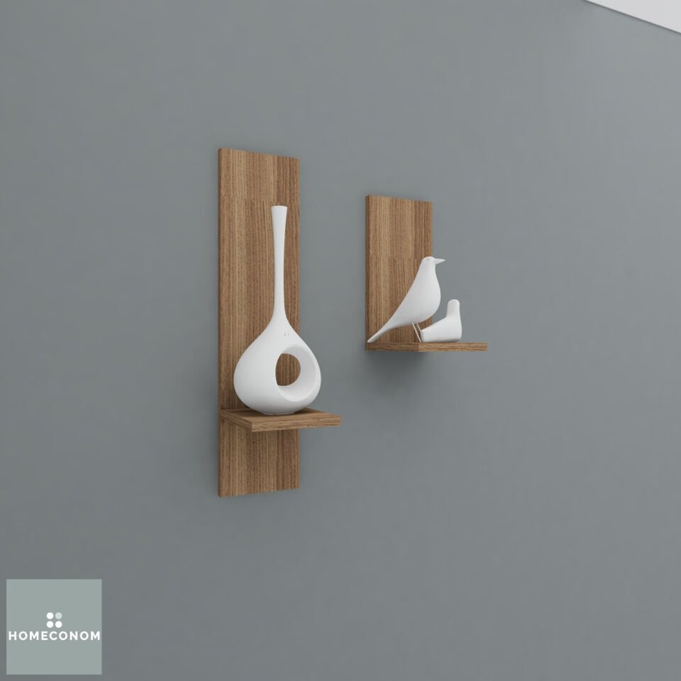 Lagomood Inspiration 30 cm Mat Ceviz MDF Lam Dekoratif Raf