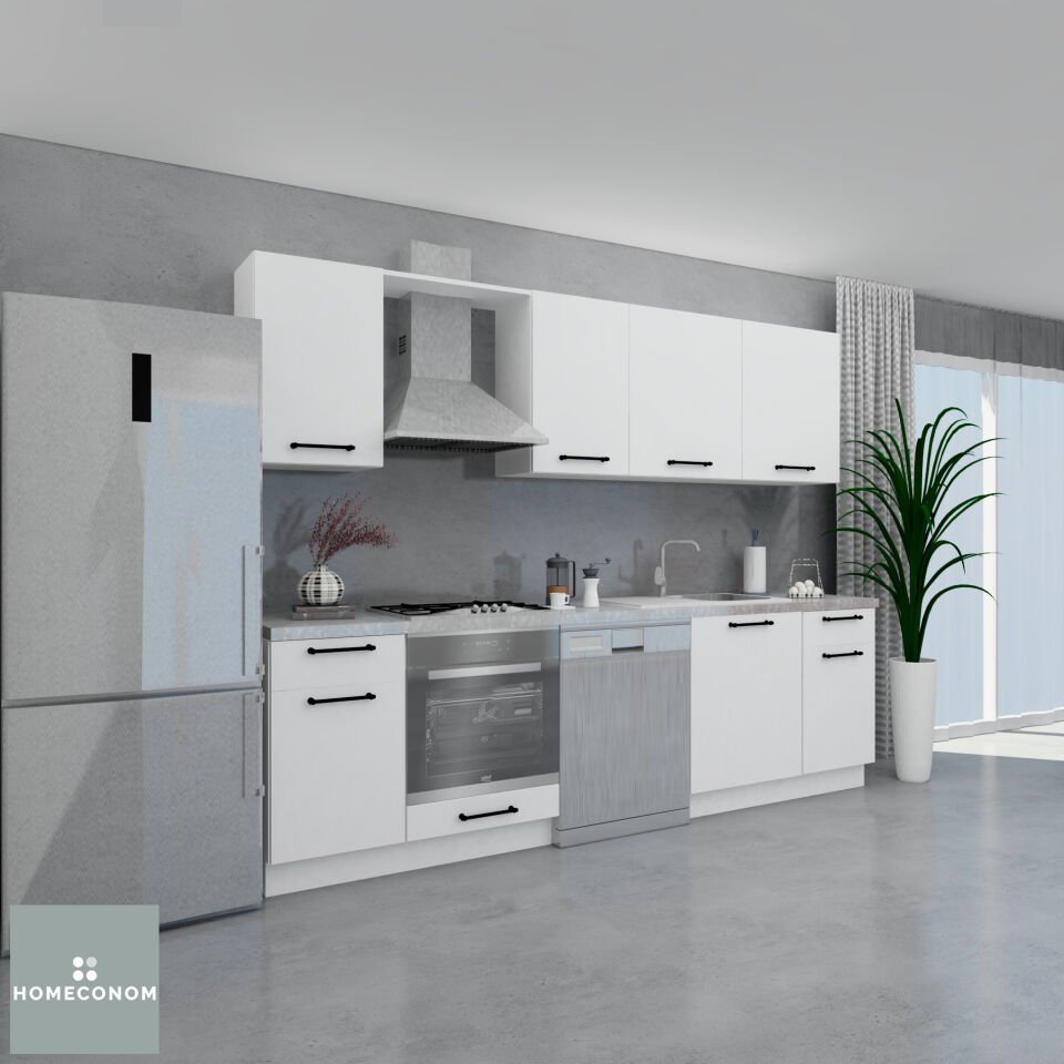 ANGKOR BAKER 270 Parlak Beyaz Mutfak