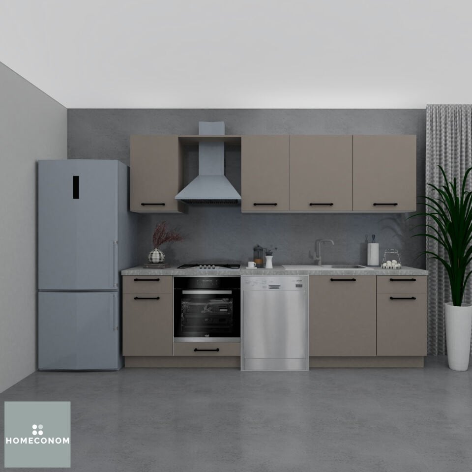 Modus Baker 270 cm Mat Vizon MDF Lam Mutfak Dolabı