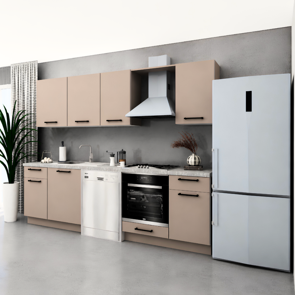 Ellora Baker 270 cm Mat Vizon MDF Lam Mutfak Dolabı