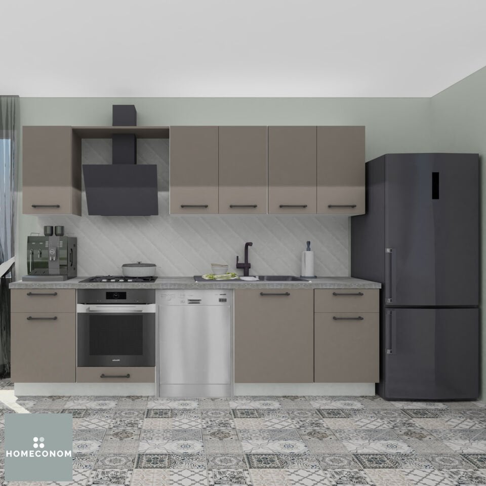 Modus Baker 280 cm Mat Vizon MDF Lam Mutfak Dolabı