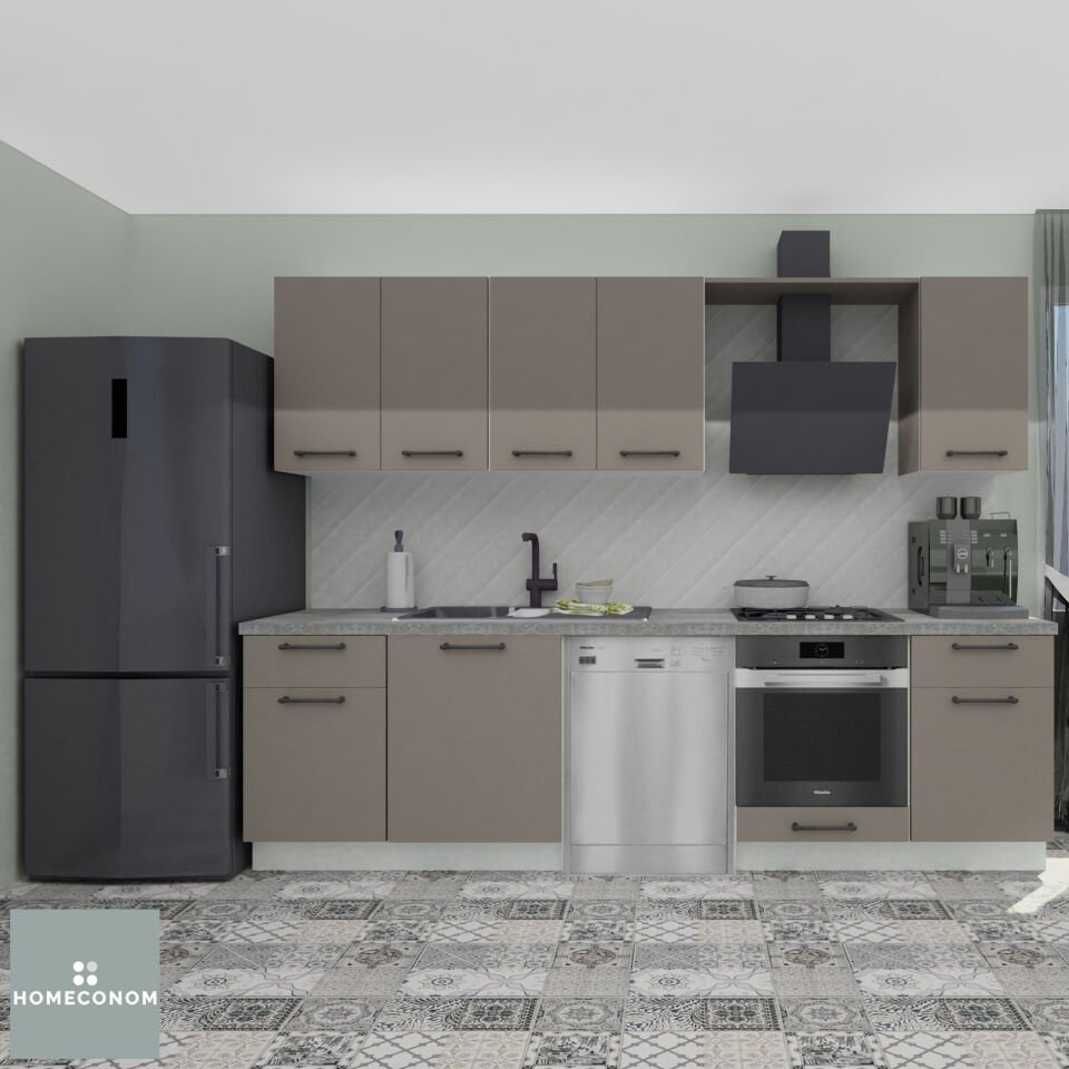 Ellora Baker 280 cm Mat Vizon MDF Lam Mutfak Dolabı