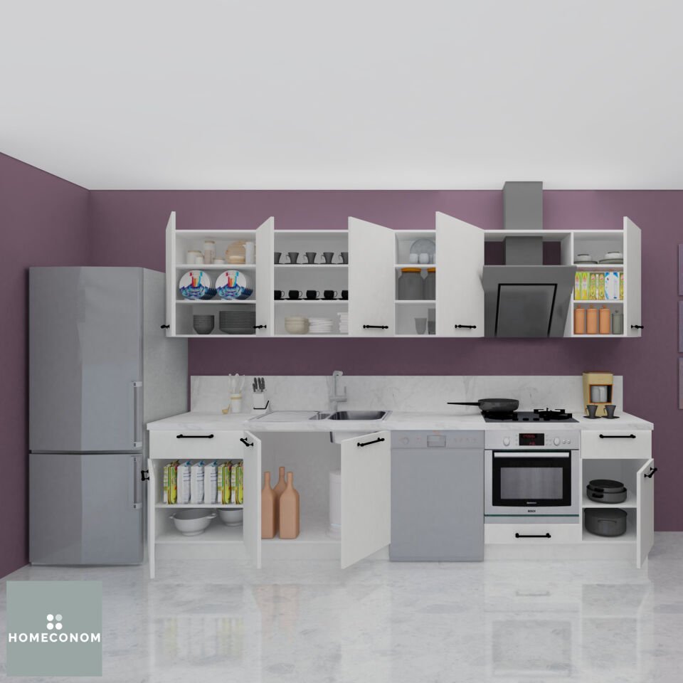 ANGKOR BAKER 315 Parlak Beyaz Mutfak