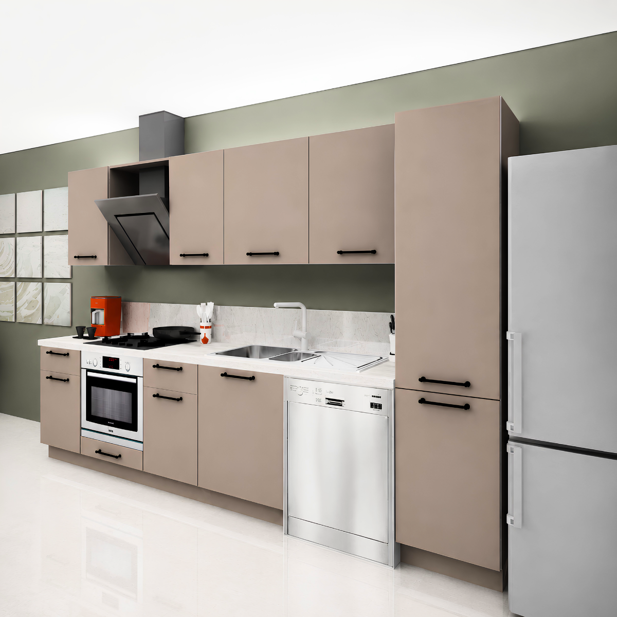 Modus Pantery 315 cm Mat Vizon MDF Lam Mutfak Dolabı