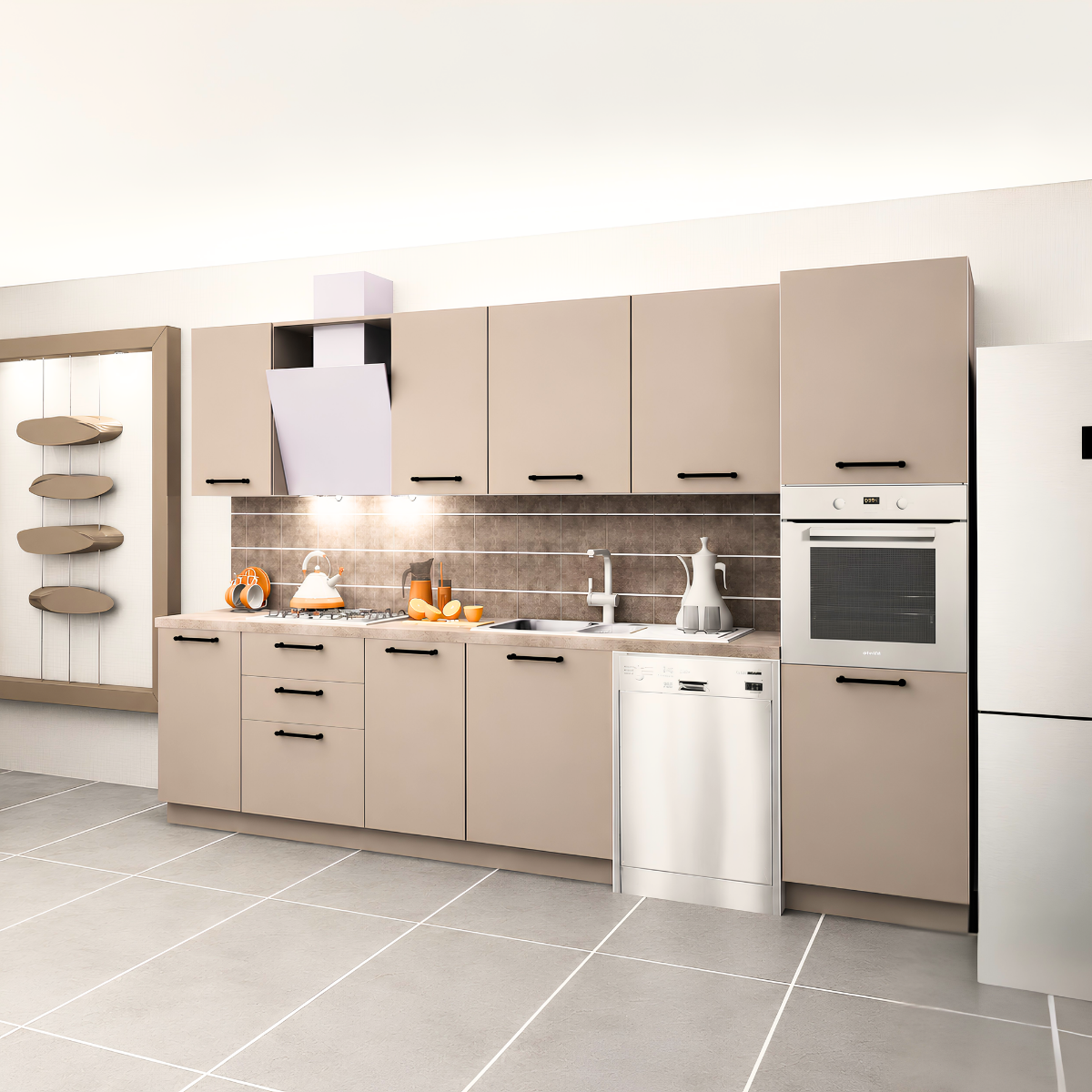 Modus Pantery 330 cm Mat Vizon MDF Lam Mutfak Dolabı