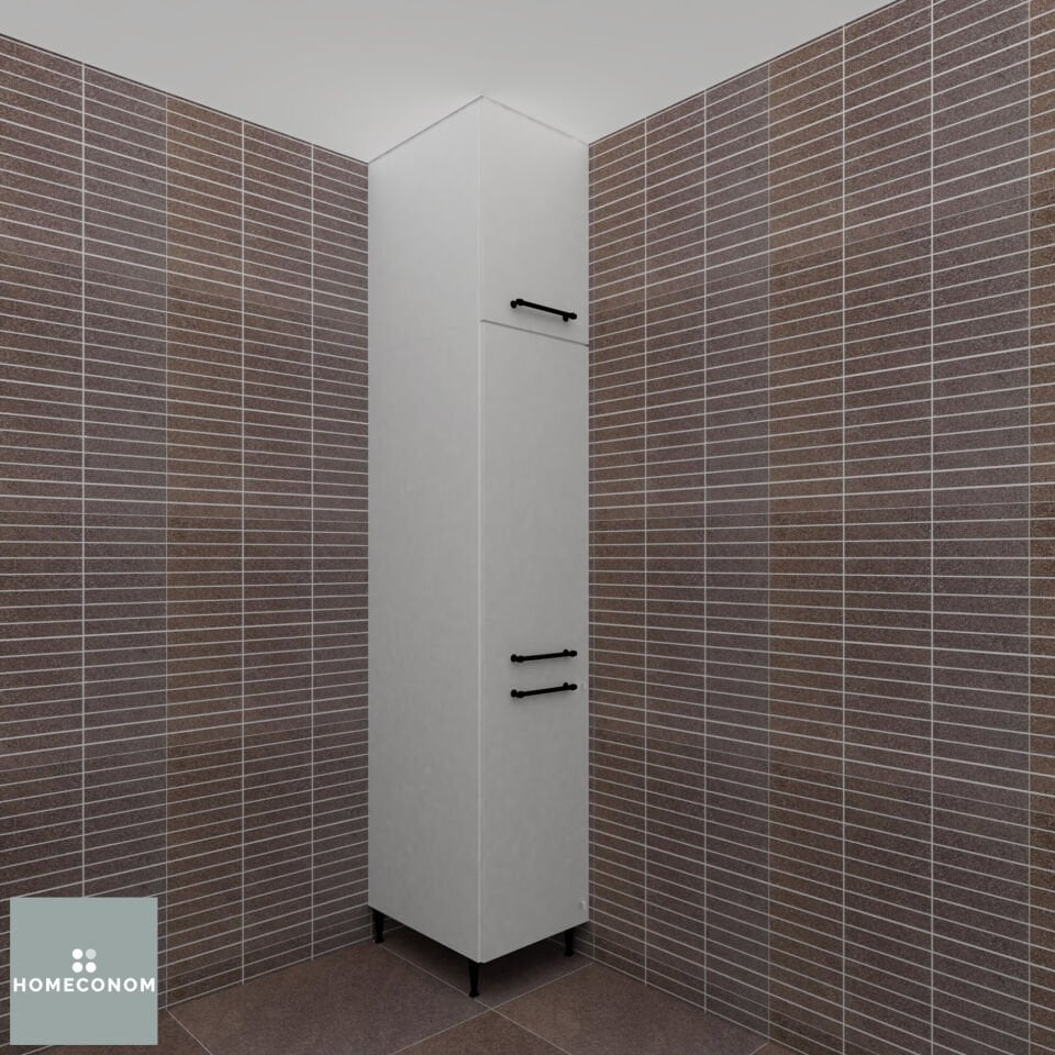 County 45 cm Parlak Beyaz MDF Lam Havlu Ve Ütü Masası Dolabı