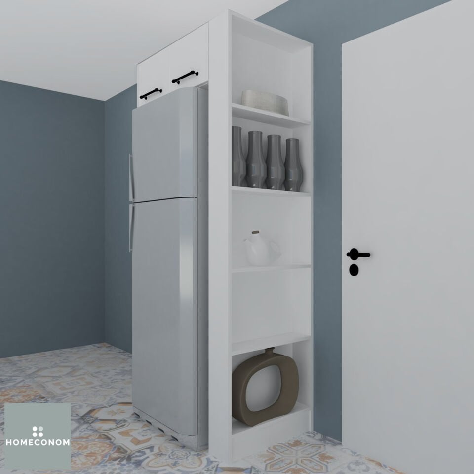 Ni̇şli̇ Buzdolabı Ünitesi 108 cm Parlak Beyaz MDF Lam