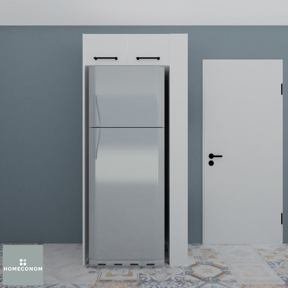 NİŞLİ BUZDOLABI ÜNİTESİ 80 MDF Lam Parlak Beyaz