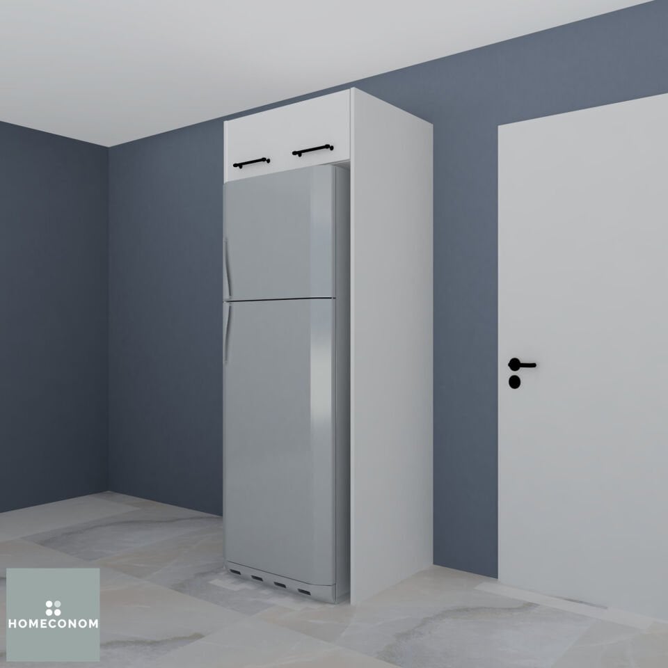 BUZDOLABI ÜNİTESİ 80 MDFlam Parlak Beyaz