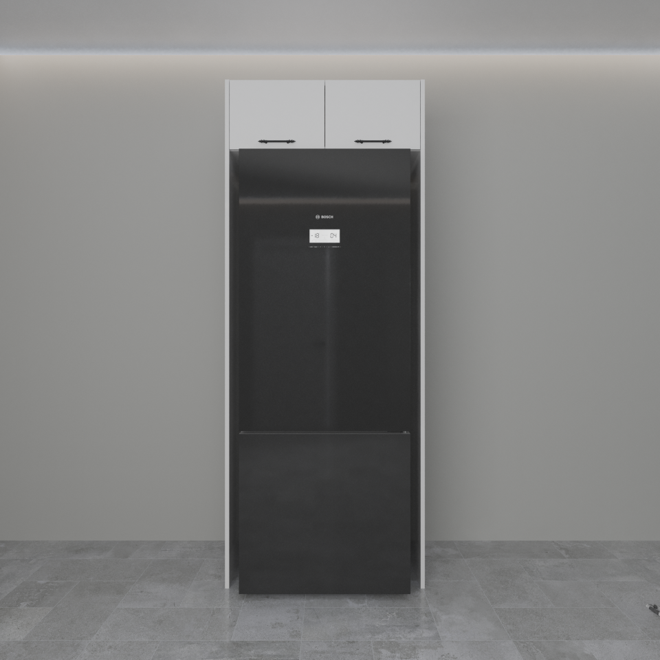 Buzdolabı Ünitesi 85,6 cm Parlak Beyaz MDF Lam