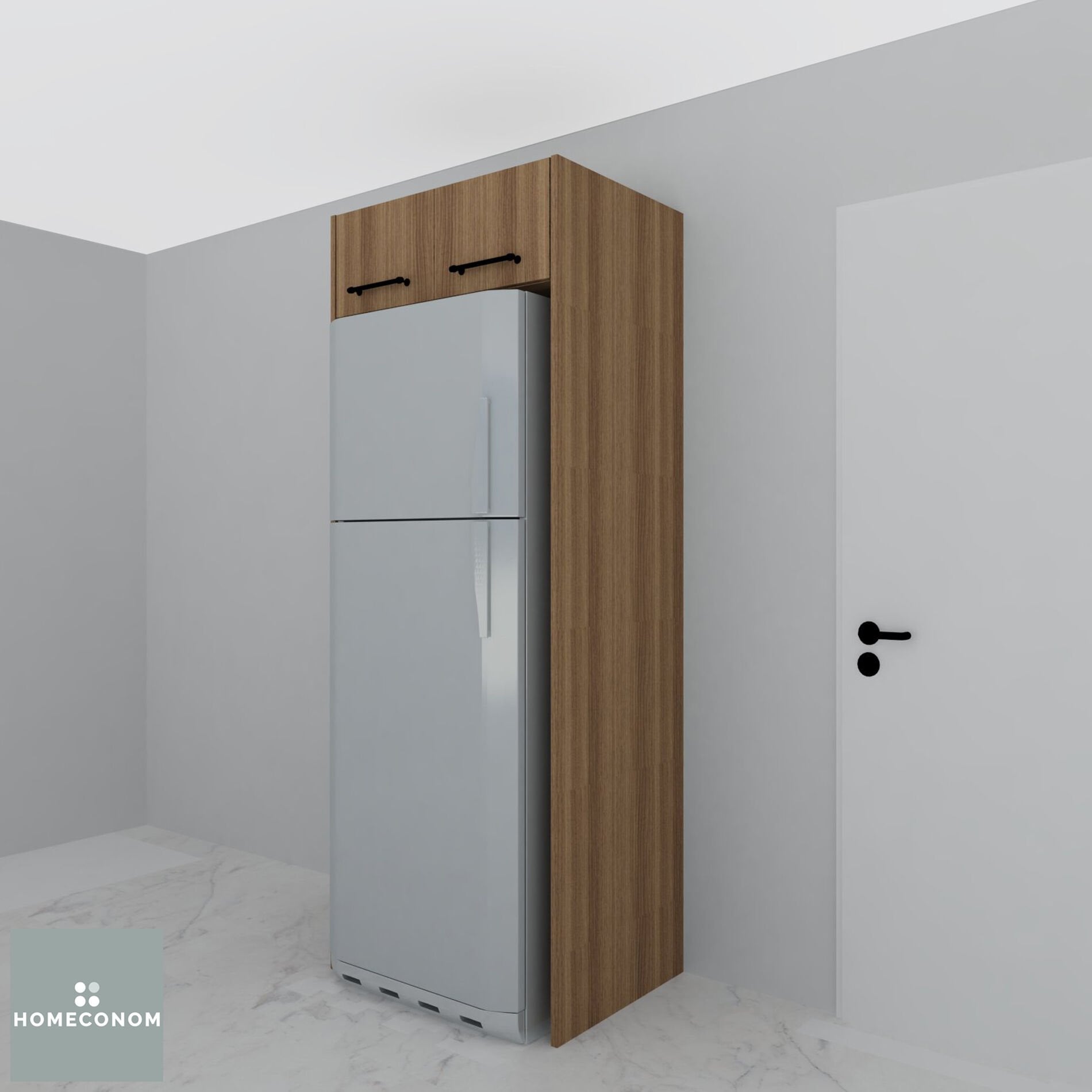 Buzdolabı Ünitesi 85,6 cm Mat Ceviz MDF Lam