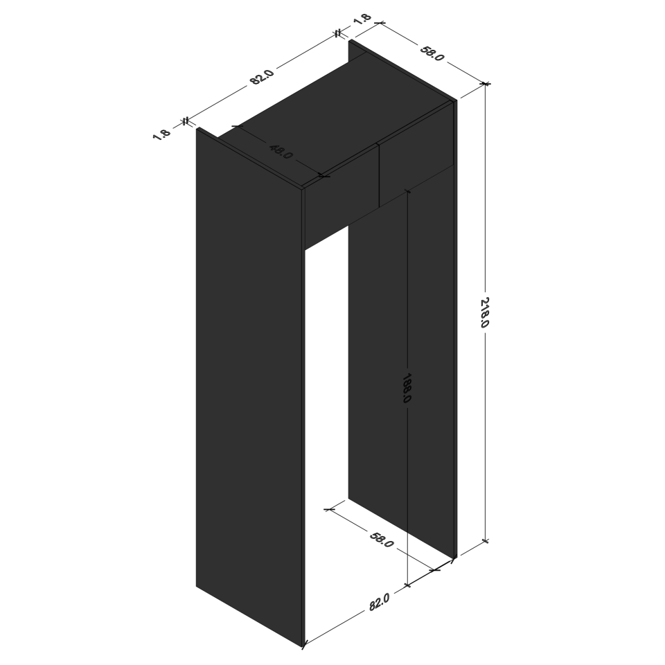 Buzdolabı Ünitesi 85,6 cm Mat Vizon MDF Lam