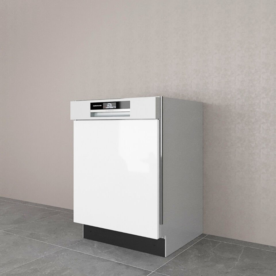 Yarı Ankastre Bulaşık Maki̇nesi̇ Kapağı 60 cm Parlak Beyaz MDF Lam