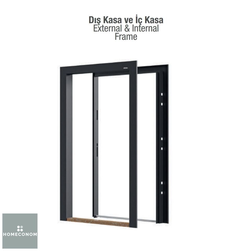 D1001 Dış İklim Çelik Kapı 90 SAĞ Yön