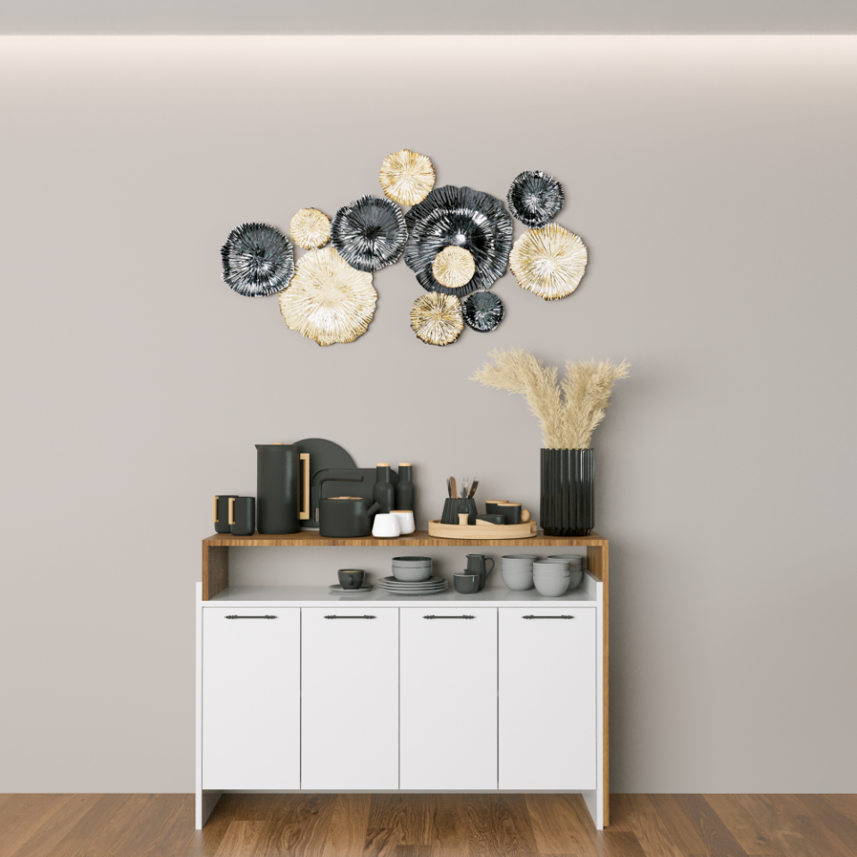 Balisa-L 120 cm Parlak Beyaz & Mat Ceviz MDF Lam Çok Amaçlı Dolap