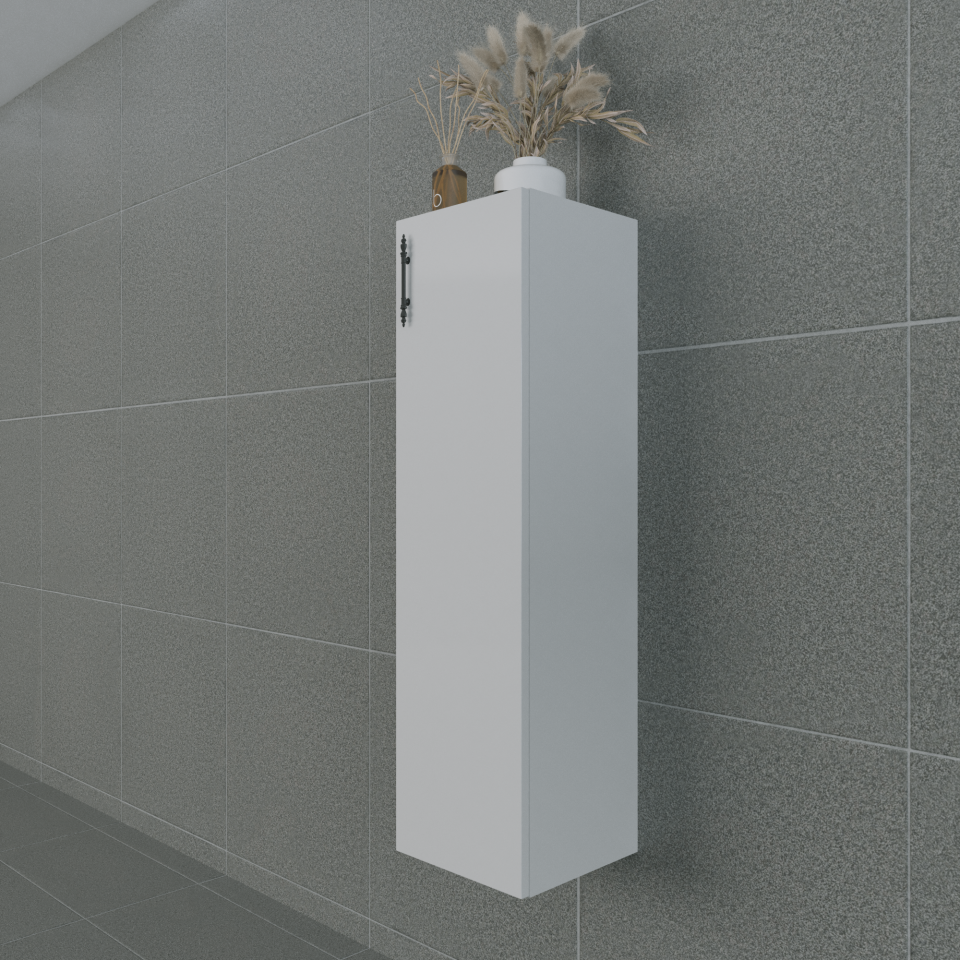 Volans-R 30 cm Parlak Beyaz MDF Lam  Asma Havlu Dolabı