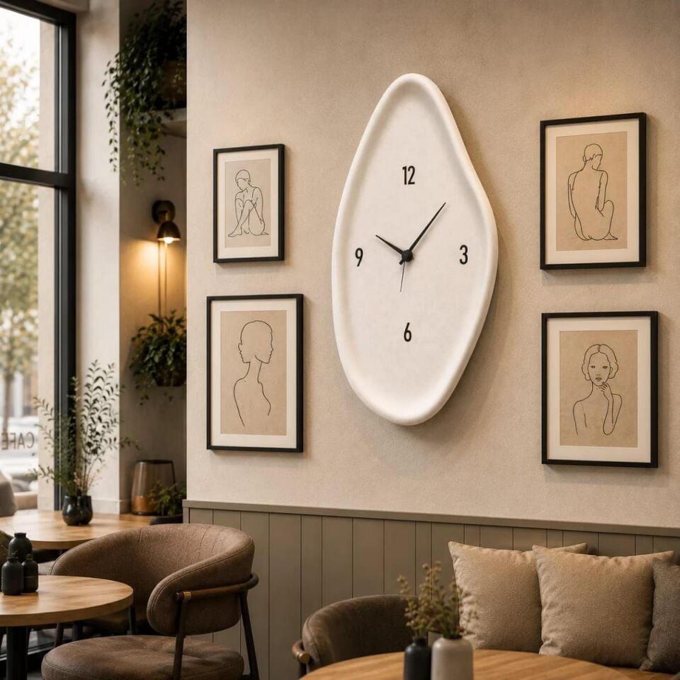 Luna Loca 95N Beton Görünümlü Fiberglass Saat 95 cm